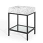 Kingsley 26" Black Stainless Steel Bathroom Vanity, Artificial Marble, Metal Steel, Black White, 18957