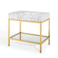 Kingsley 36" Gold Stainless Steel Bathroom Vanity, Artificial Marble, Metal Steel, Gold White, 18958