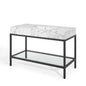 Kingsley 50" Black Stainless Steel Bathroom Vanity, Artificial Marble, Metal Steel, Black White, 18961