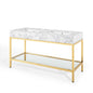 Kingsley 60" Gold Stainless Steel Bathroom Vanity, Artificial Marble, Metal Steel, Gold White, 18962