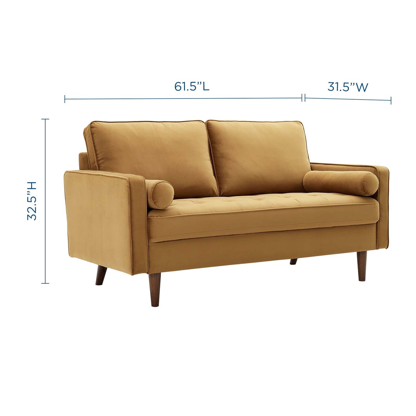 Valour Performance Velvet Loveseat, Velvet, Brown, 18966