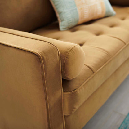 Valour Performance Velvet Loveseat, Velvet, Brown, 18966