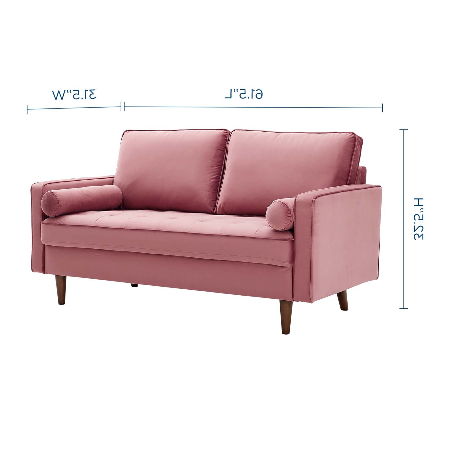 Valour Performance Velvet Loveseat, Velvet, Pink, 18967