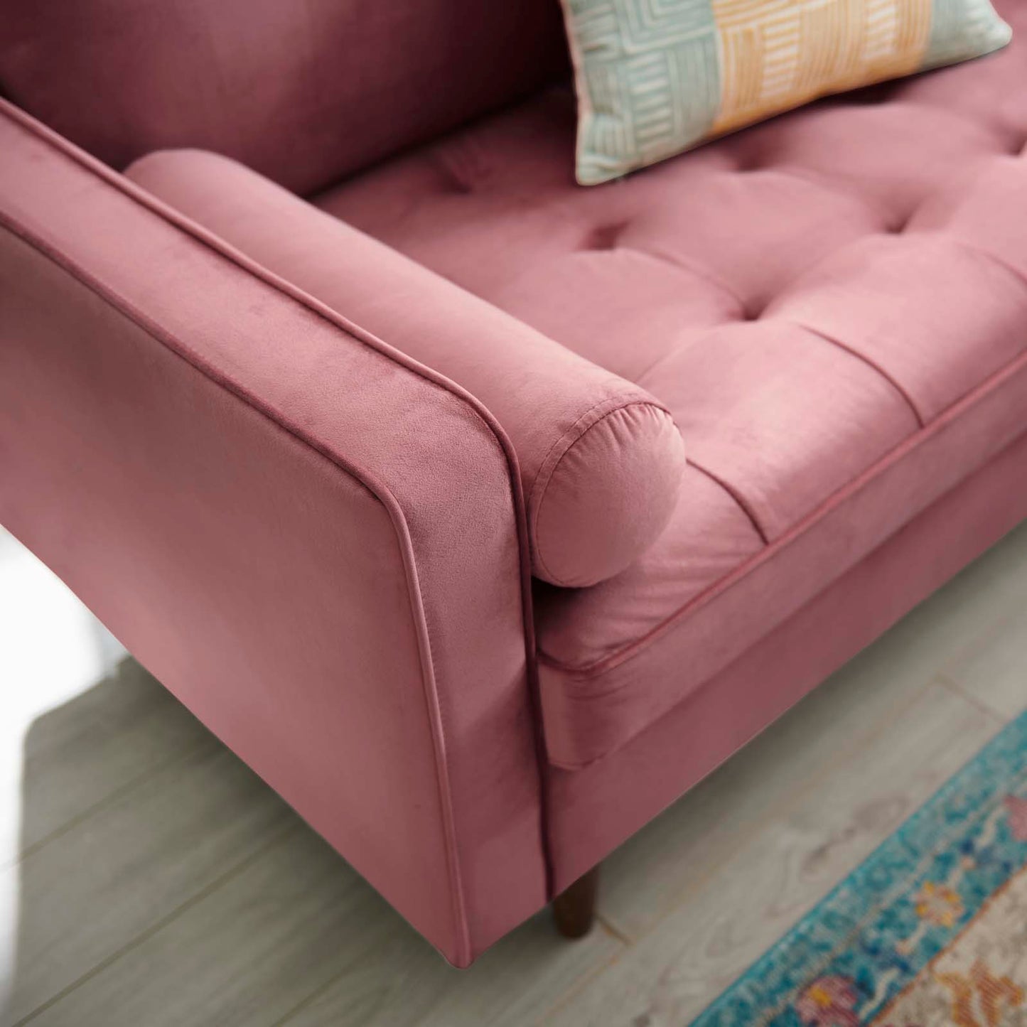 Valour Performance Velvet Loveseat, Velvet, Pink, 18967