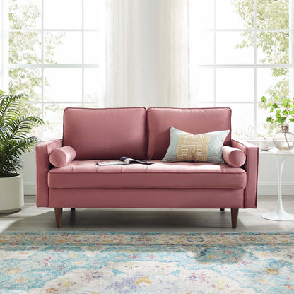 Valour Performance Velvet Loveseat, Velvet, Pink, 18967