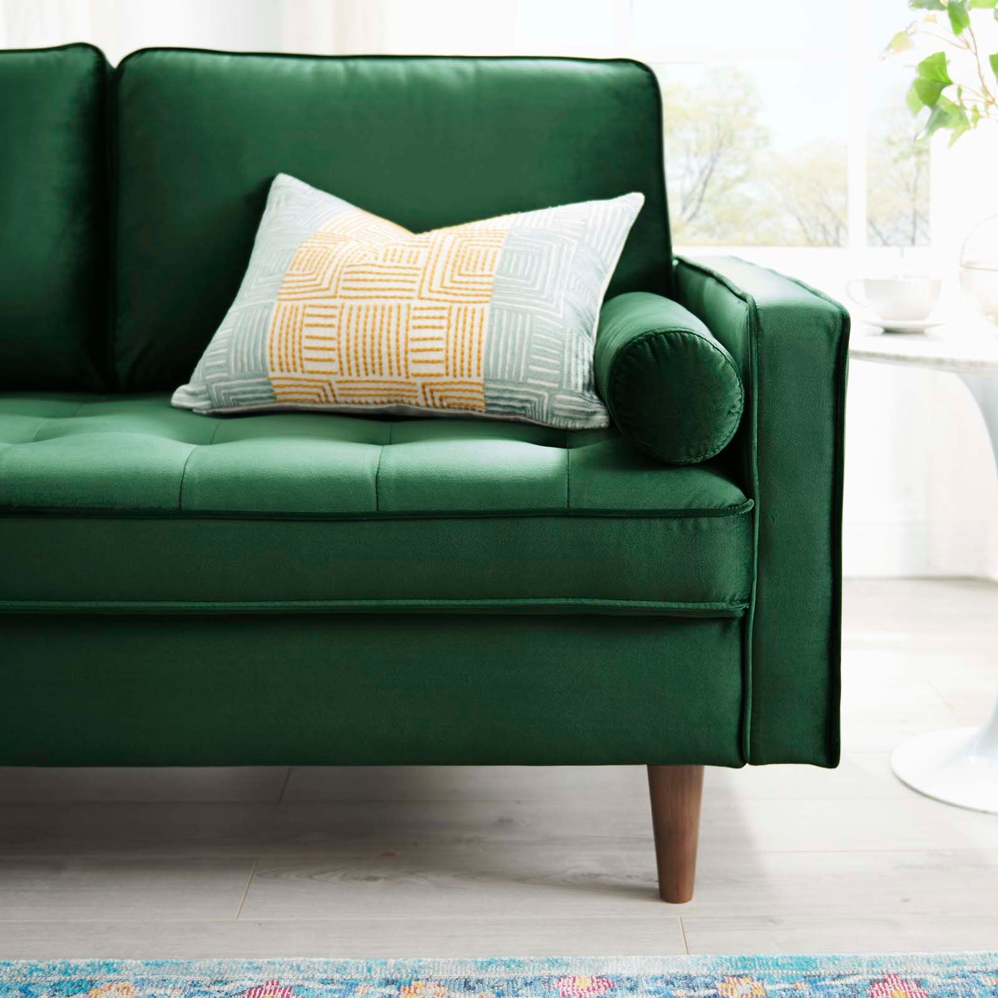 Valour Performance Velvet Loveseat, Velvet, Green, 18968