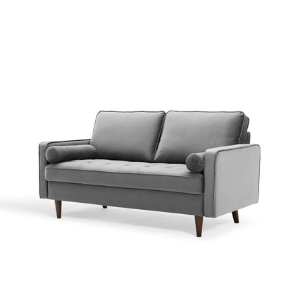 Valour Performance Velvet Loveseat, Velvet, Grey Gray, 18969