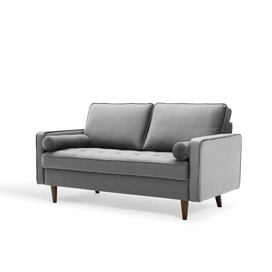 Valour Performance Velvet Loveseat, Velvet, Grey Gray, 18969