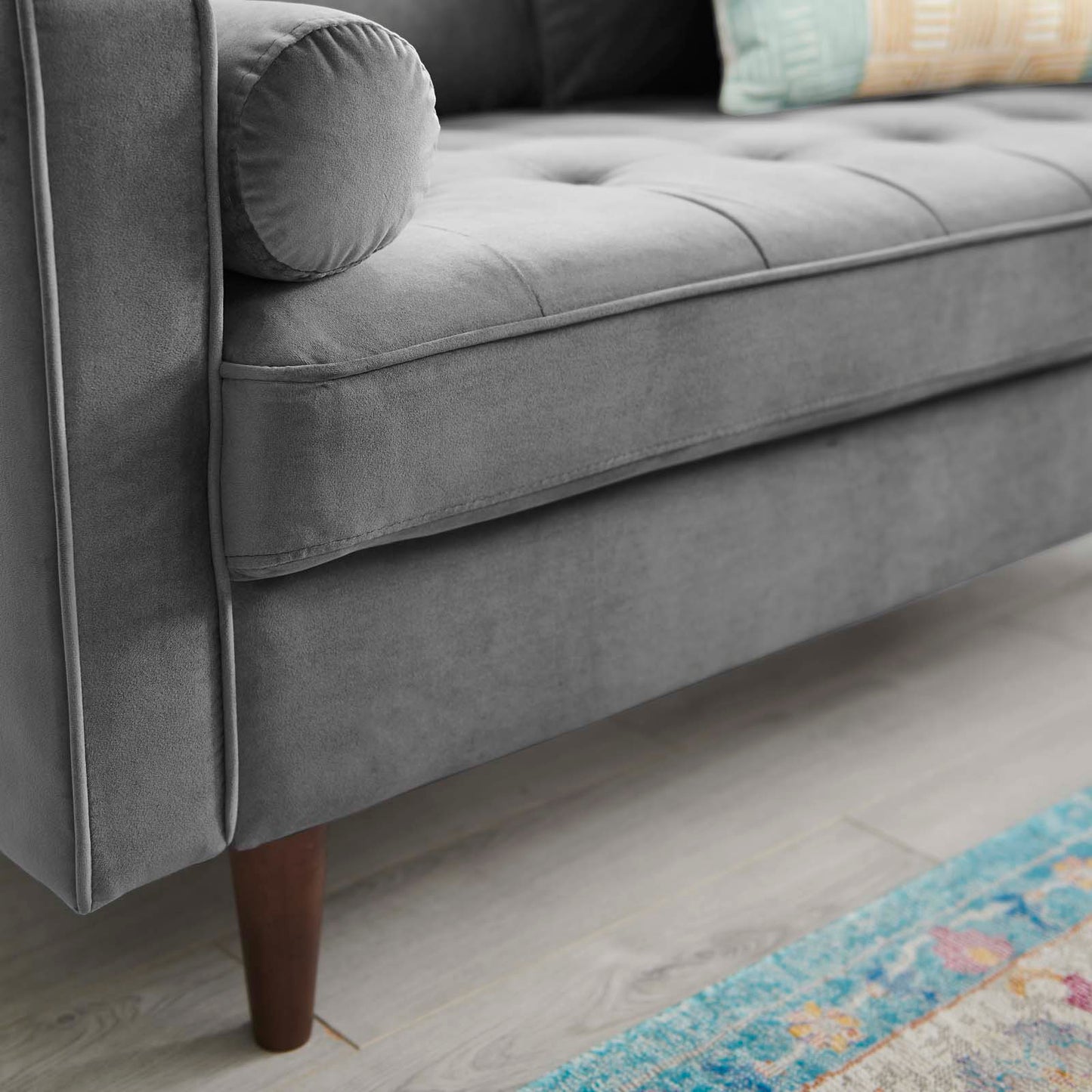 Valour Performance Velvet Loveseat, Velvet, Grey Gray, 18969