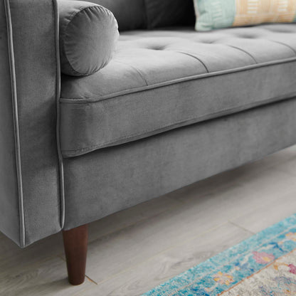 Valour Performance Velvet Loveseat, Velvet, Grey Gray, 18969