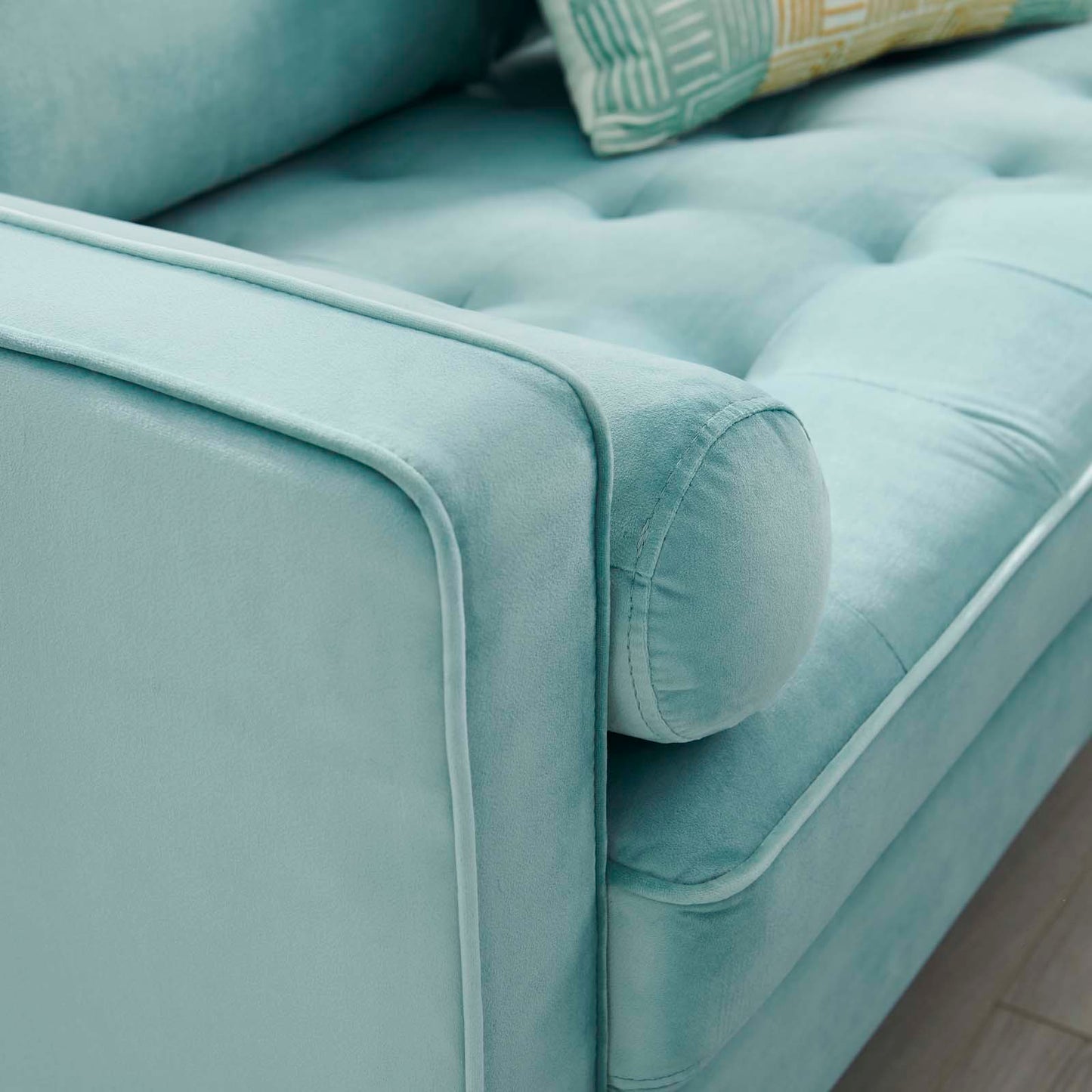 Valour Performance Velvet Loveseat, Velvet, Blue, 18970