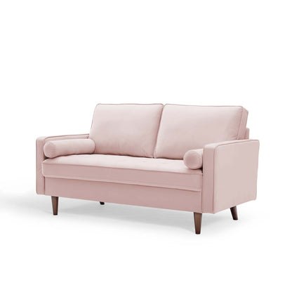Valour Performance Velvet Loveseat, Velvet, Pink, 18972