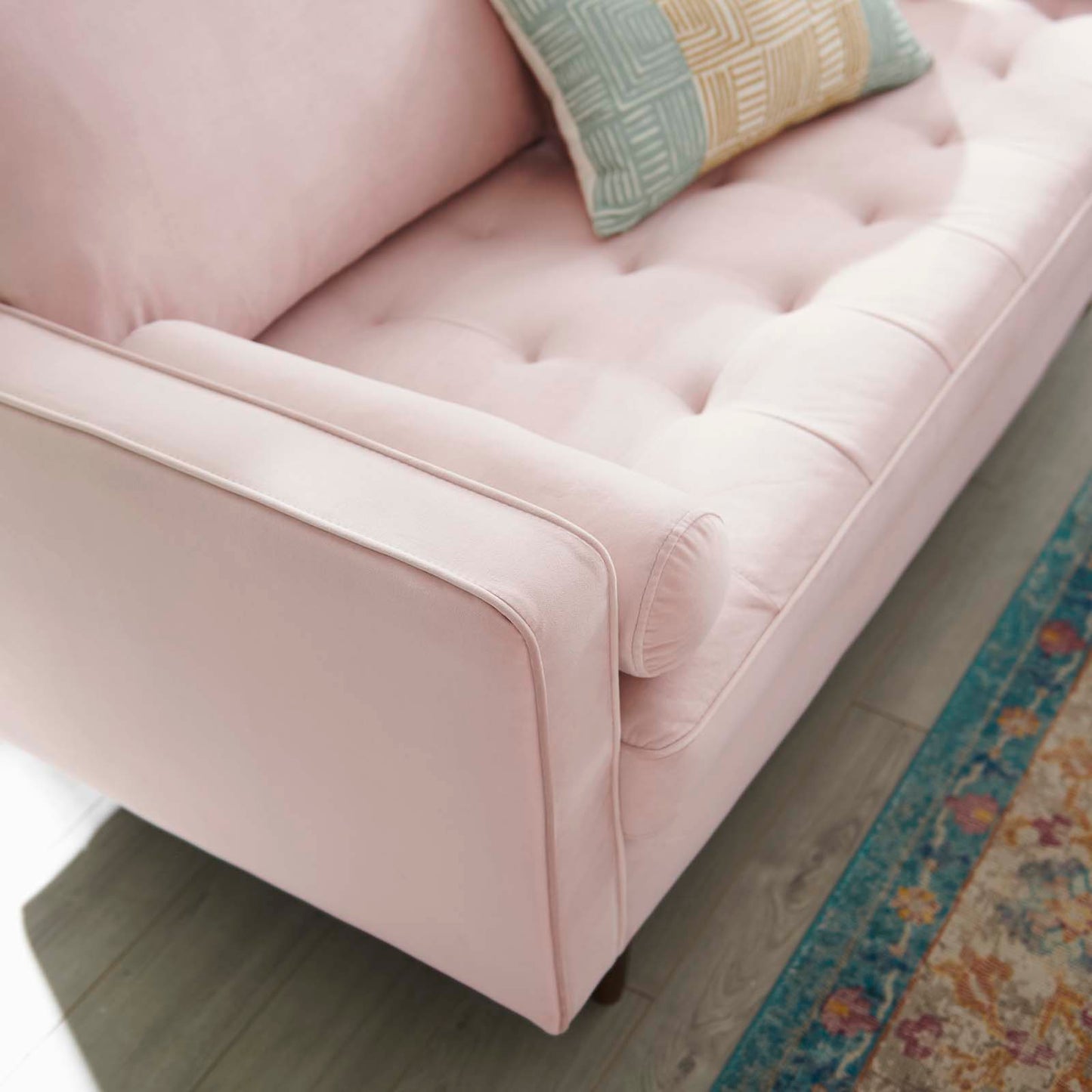 Valour Performance Velvet Loveseat, Velvet, Pink, 18972