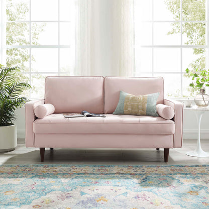 Valour Performance Velvet Loveseat, Velvet, Pink, 18972