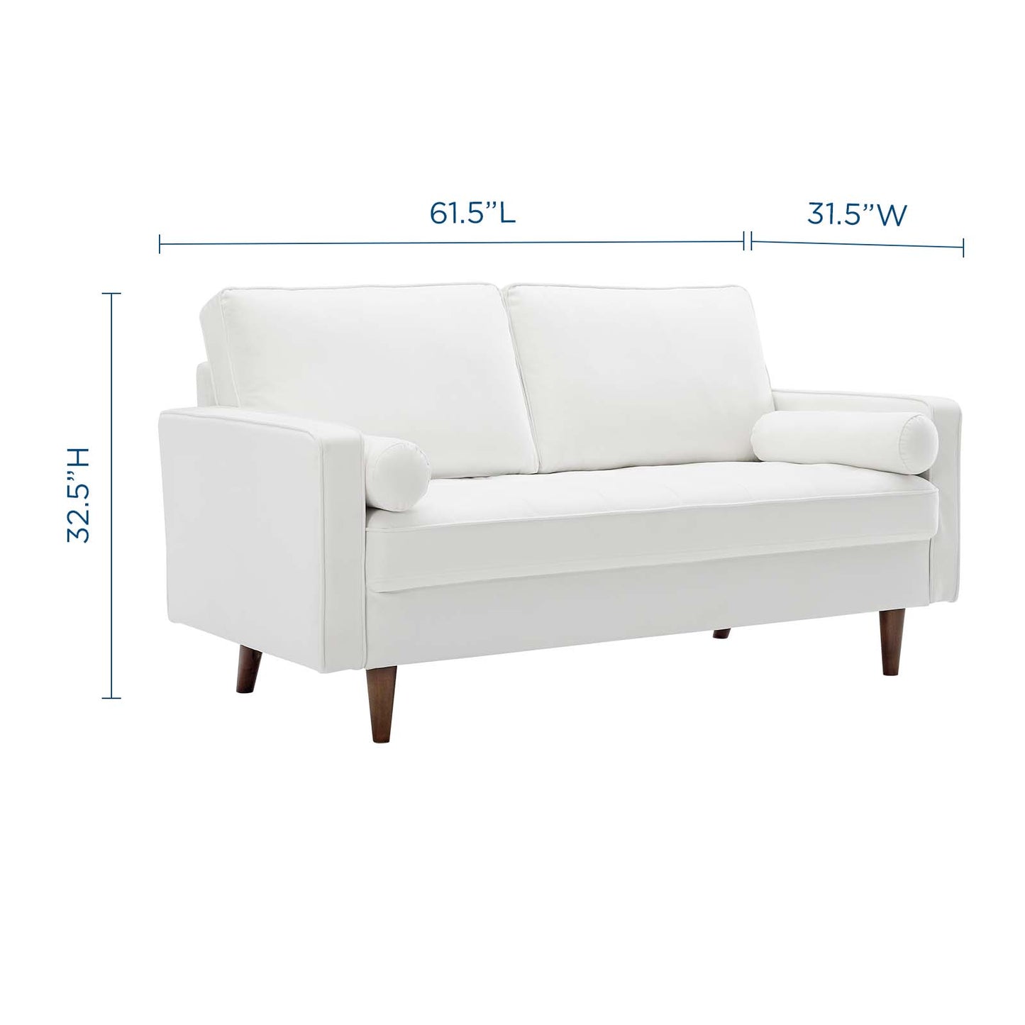 Valour Performance Velvet Loveseat, Velvet, White, 18974