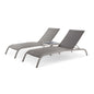 Savannah 3 Piece Outdoor Patio Mesh Set, Aluminum, Metal, Steel, Grey Gray, 18979