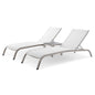 Savannah 3 Piece Outdoor Patio Mesh Set, Aluminum, Metal, Steel, White, 18980