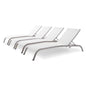 Savannah Outdoor Patio Mesh Chaise Lounge Set of 4, Aluminum, Metal, Steel, White, 18983