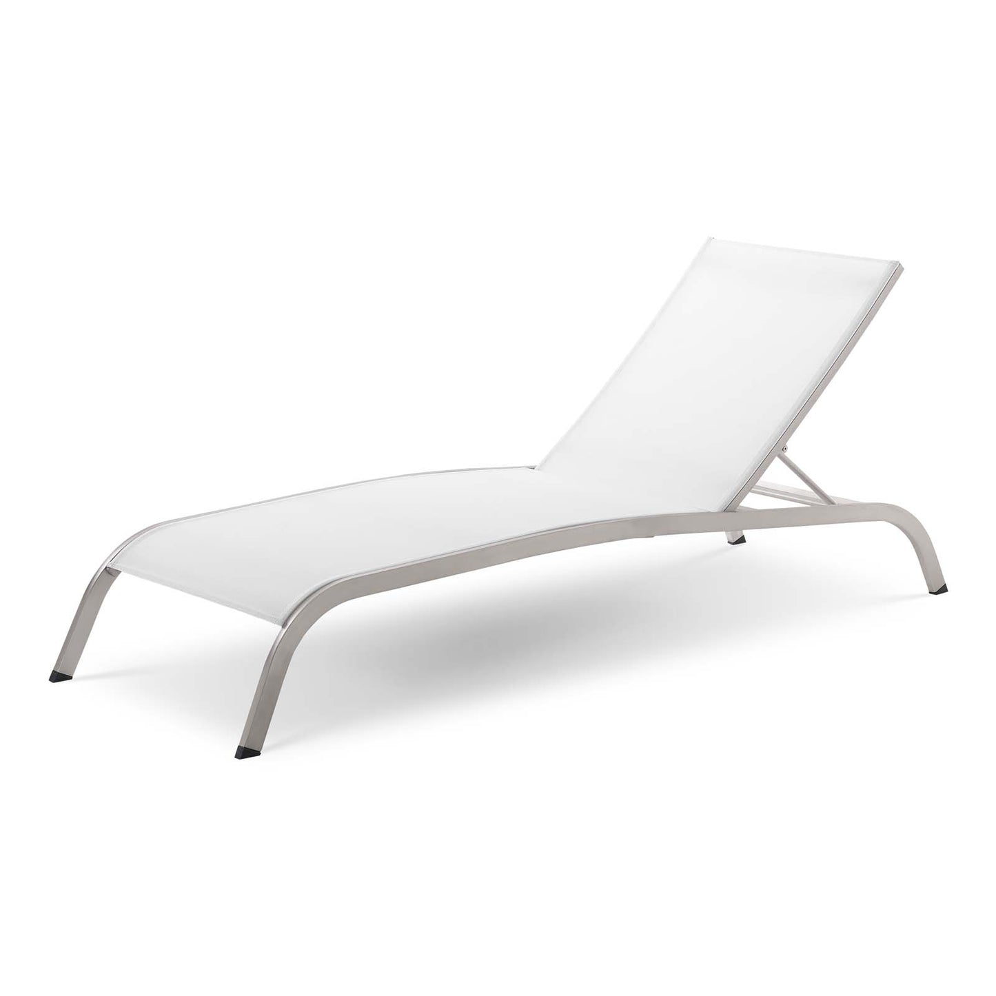 Savannah Outdoor Patio Mesh Chaise Lounge Set of 4, Aluminum, Metal, Steel, White, 18983