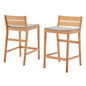Riverlake Outdoor Patio Ash Wood Bar Stool Set of 2, Wood, Brown Natural Taupe Gray, 18986
