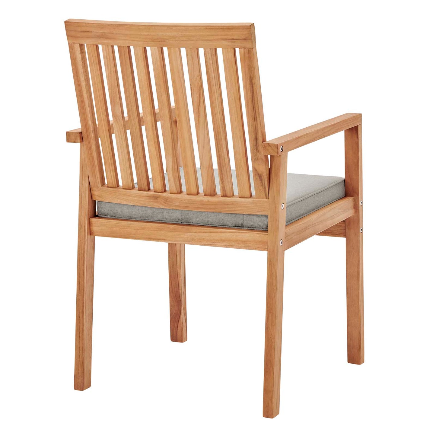Farmstay Outdoor Patio Teak Dining Armchair Set of 2, Wood, Brown Natural Taupe Gray, 18987