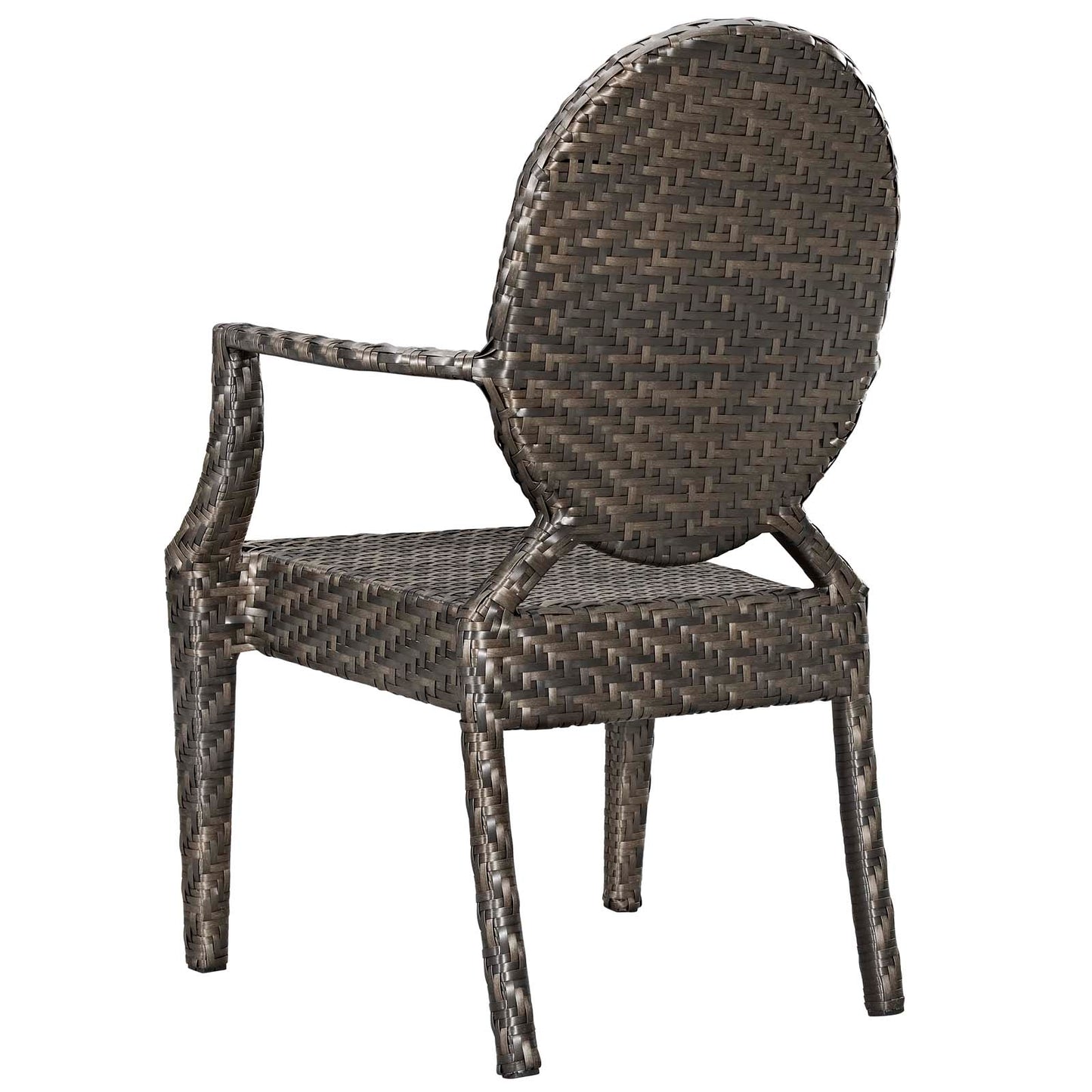 Casper Outdoor Patio Dining Armchair Set of 4, Rattan, Wicker, Brown, 18990