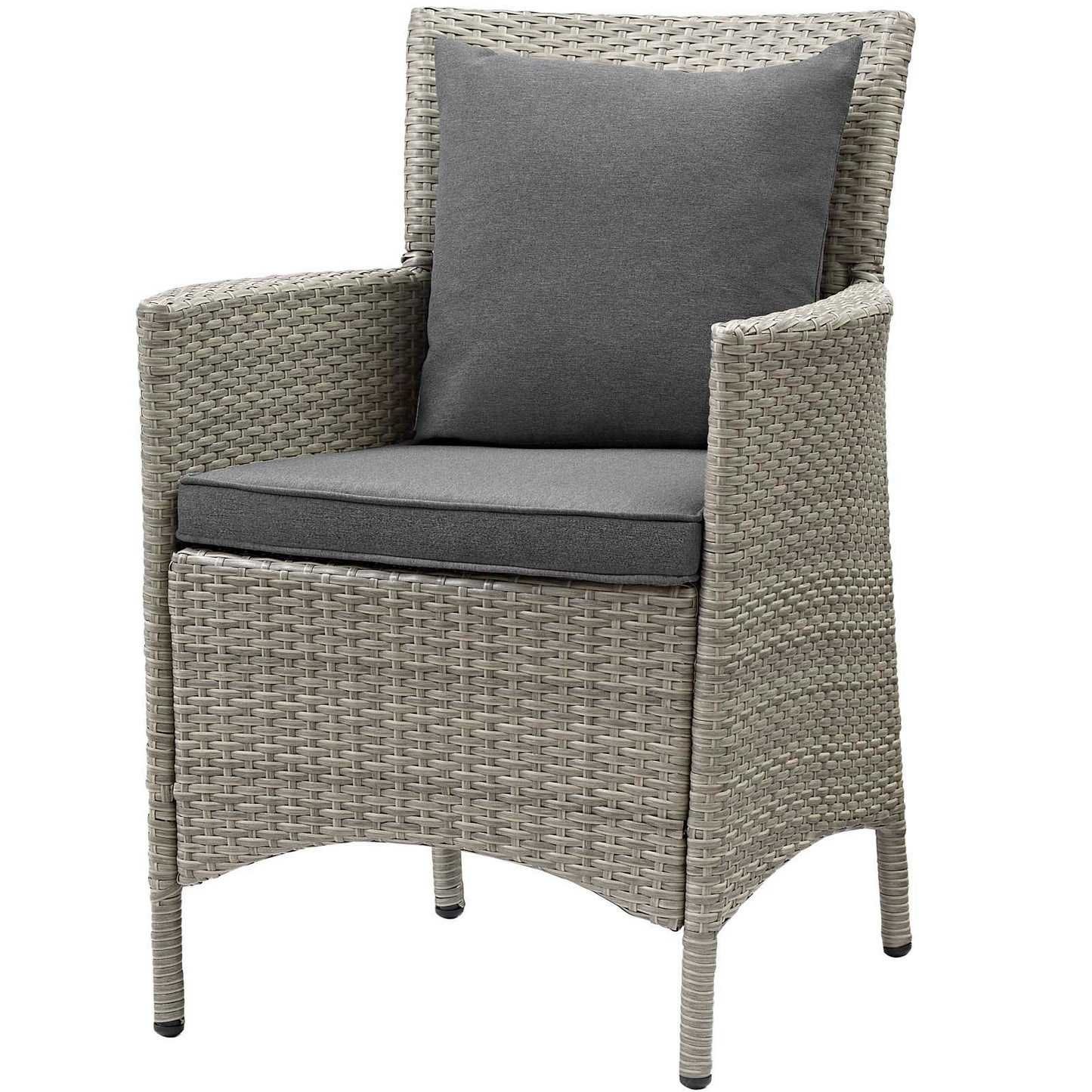 Conduit 7 Piece Outdoor Patio Wicker Rattan Dining Set, Rattan, Wicker, Grey Gray, 18995