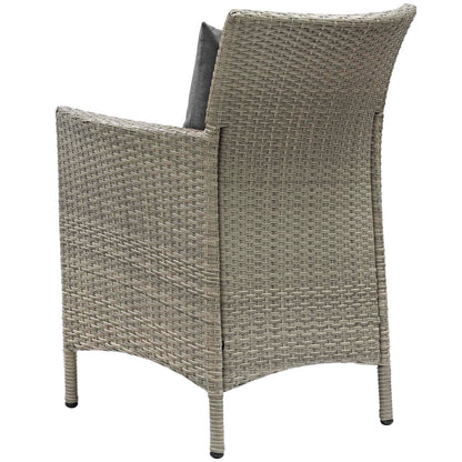 Conduit 7 Piece Outdoor Patio Wicker Rattan Dining Set, Rattan, Wicker, Grey Gray, 18995