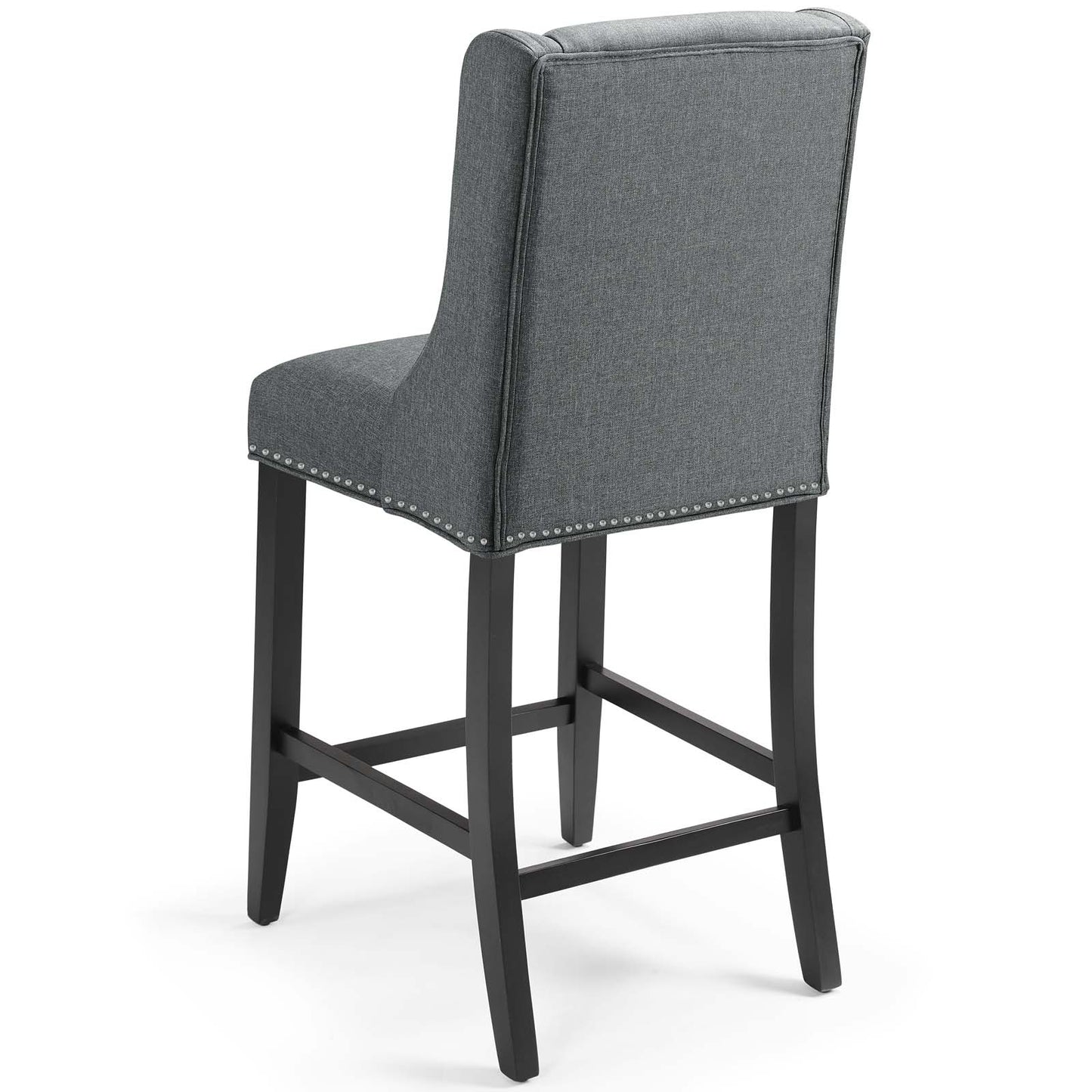 Baron Counter Stool Upholstered Fabric Set of 2, Fabric, Wood, Grey Gray, 19008