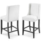 Baron Counter Stool Faux Leather Set of 2, Faux Leather, Wood, White, 19011