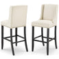 Baron Bar Stool Upholstered Fabric Set of 2, Fabric, Wood, Beige, 19013