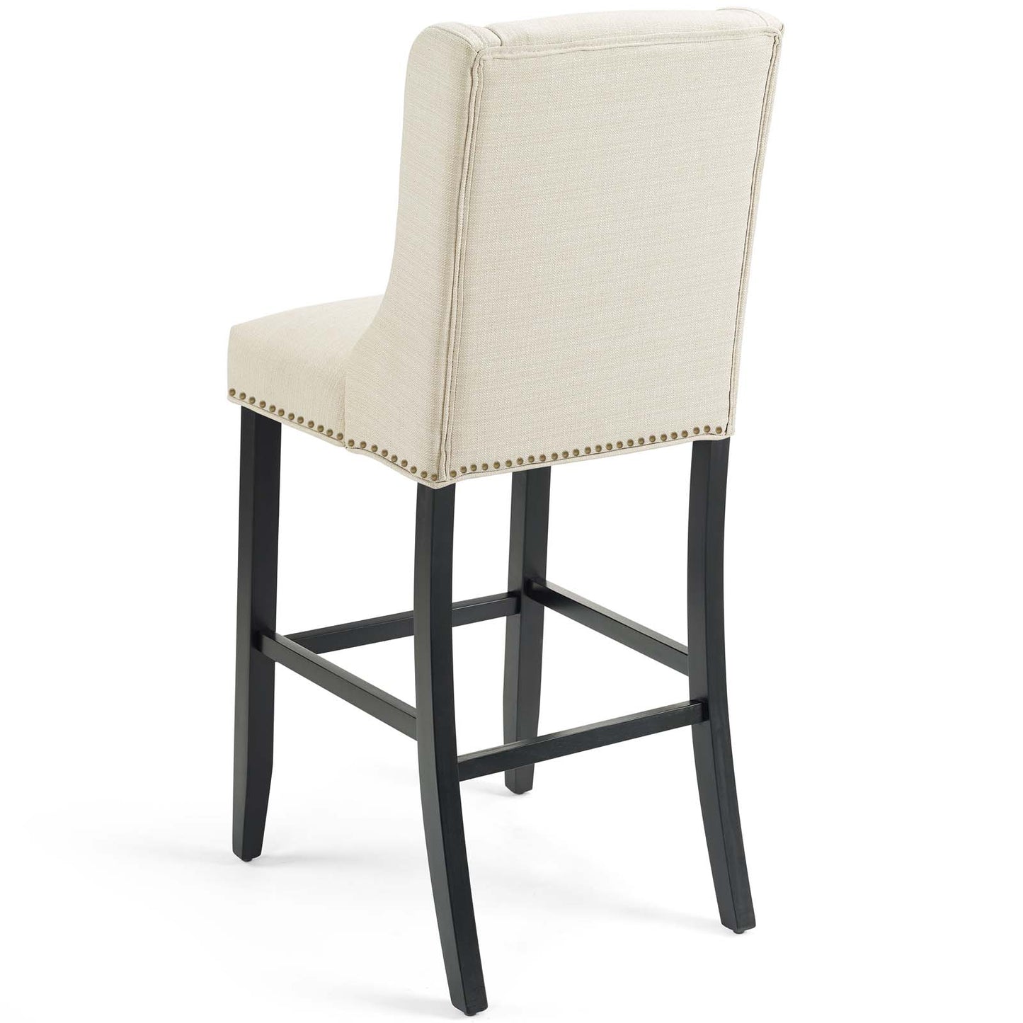 Baron Bar Stool Upholstered Fabric Set of 2, Fabric, Wood, Beige, 19013