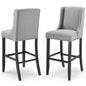 Baron Bar Stool Upholstered Fabric Set of 2, Fabric, Wood, Light Grey Gray, 19014