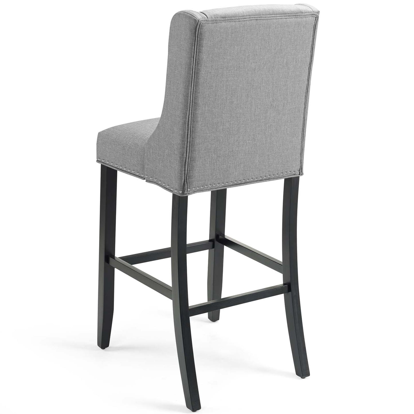 Baron Bar Stool Upholstered Fabric Set of 2, Fabric, Wood, Light Grey Gray, 19014
