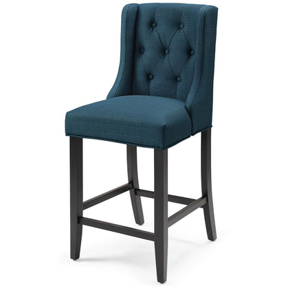 Baronet Counter Bar Stool Upholstered Fabric Set of 2, Fabric, Wood, Navy Blue, 19017