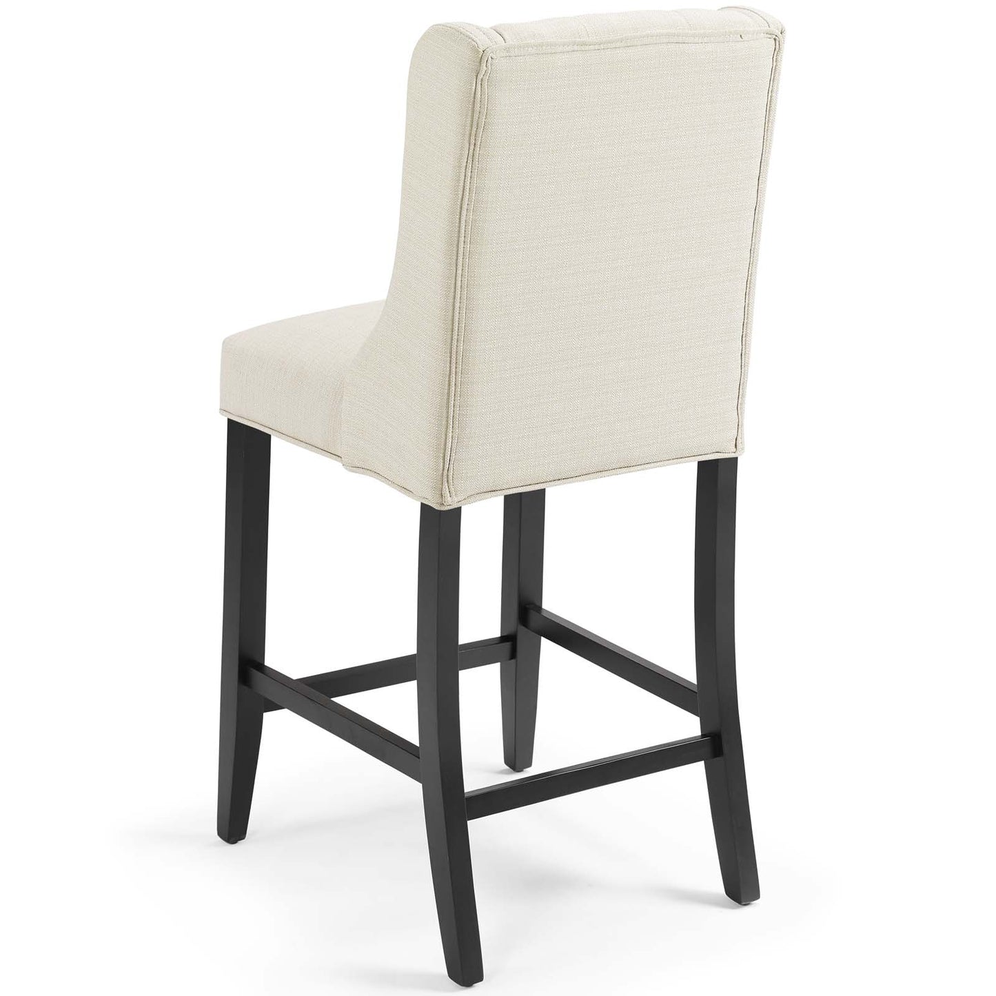 Baronet Counter Bar Stool Upholstered Fabric Set of 2, Fabric, Wood, Beige, 19018