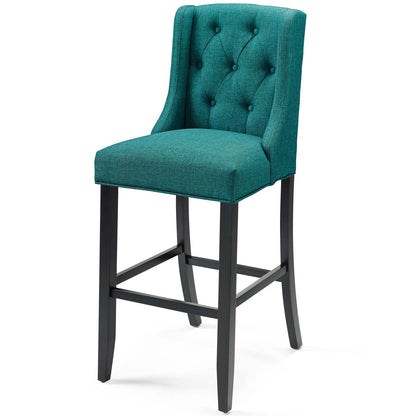 Baronet Bar Stool Upholstered Fabric Set of 2, Fabric, Wood, Teal Blue, 19027