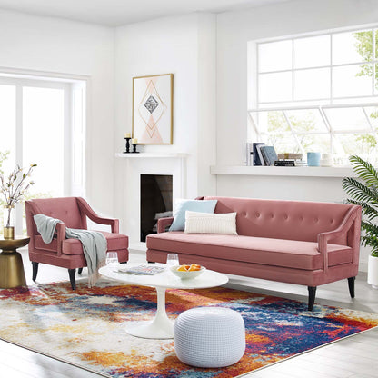 Concur Living Room Set Performance Velvet Set of 2, Velvet, Pink, 19029