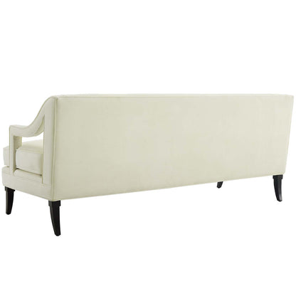 Concur Living Room Set Performance Velvet Set of 2, Velvet, Ivory White, 19032
