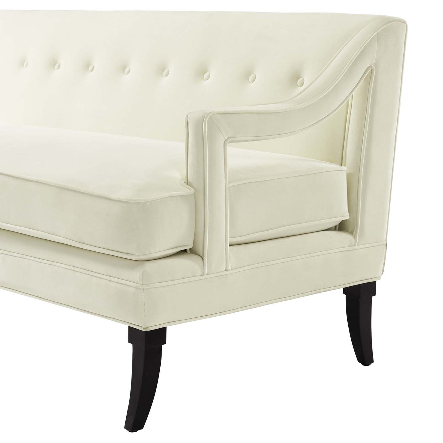 Concur Living Room Set Performance Velvet Set of 2, Velvet, Ivory White, 19032