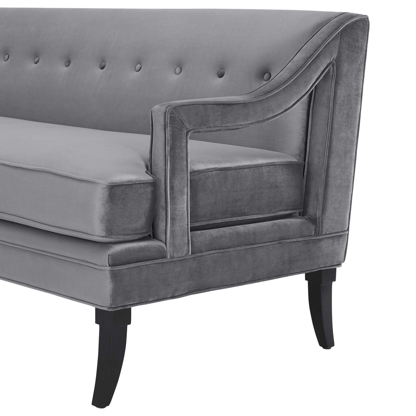 Concur Living Room Set Performance Velvet Set of 3, Velvet, Grey Gray, 19037
