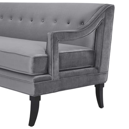 Concur Living Room Set Performance Velvet Set of 3, Velvet, Grey Gray, 19037