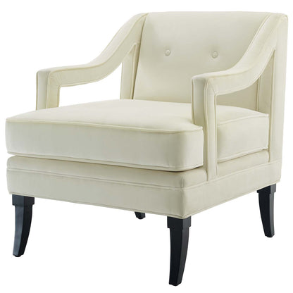 Concur Living Room Set Performance Velvet Set of 3, Velvet, Ivory White, 19038
