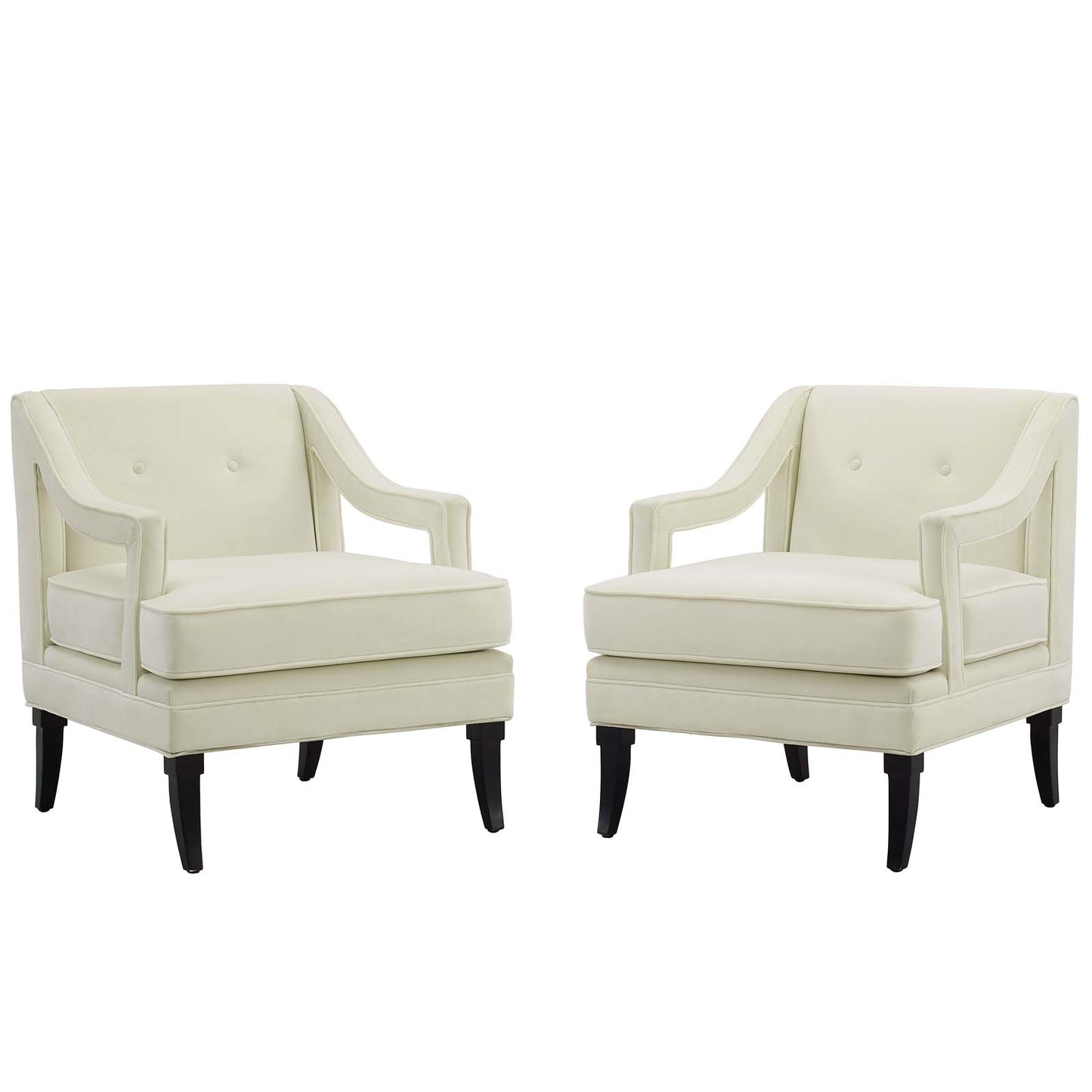 Concur Living Room Set Performance Velvet Set of 2, Velvet, Ivory White, 19043