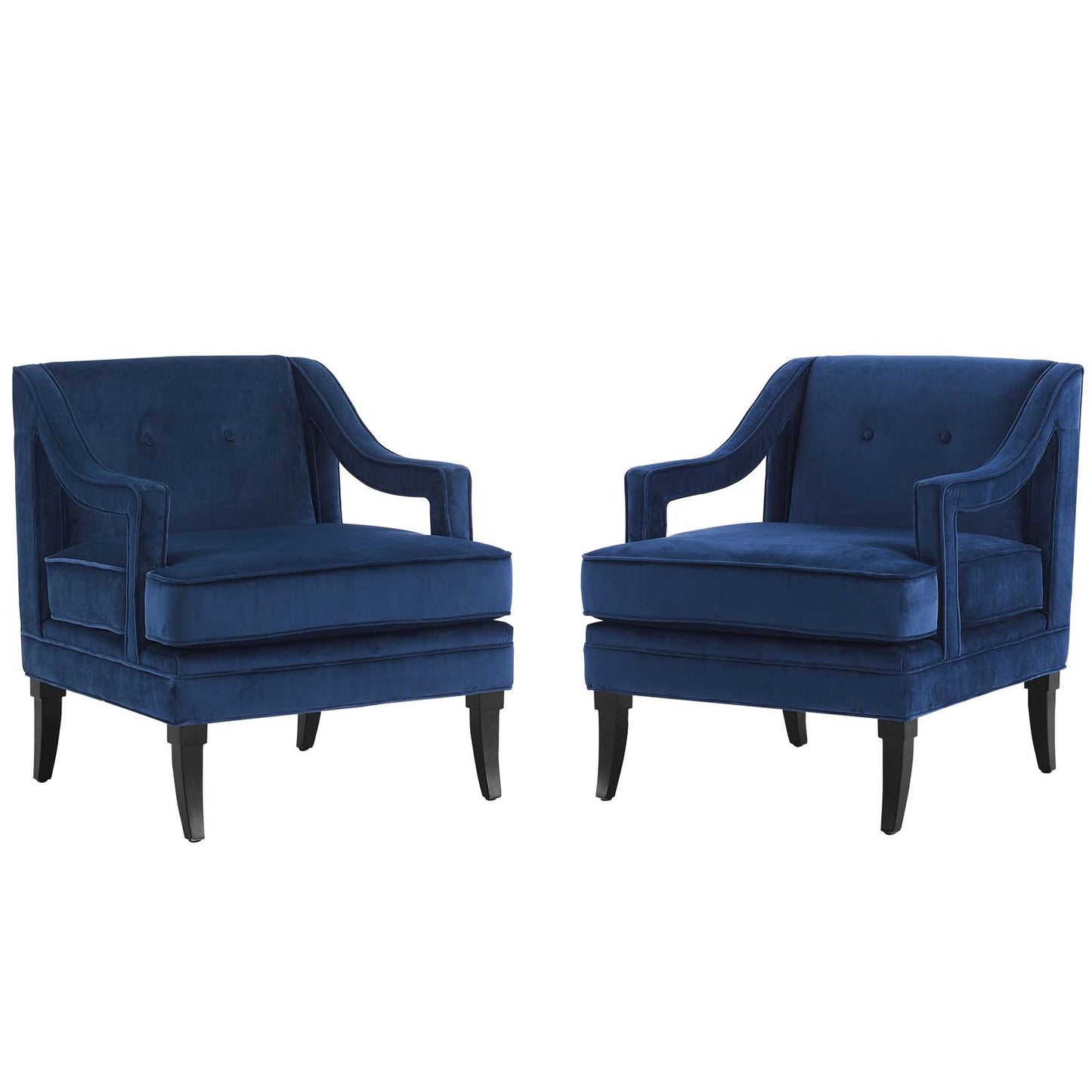 Concur Living Room Set Performance Velvet Set of 2, Velvet, Blue Navy, 19044