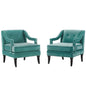Concur Living Room Set Performance Velvet Set of 2, Velvet, Teal Blue, 19045