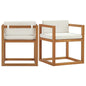 Newbury Outdoor Patio Premium Grade A Teak Wood Accent Armchair Set of 2, Wood, Brown Natural White, 19070