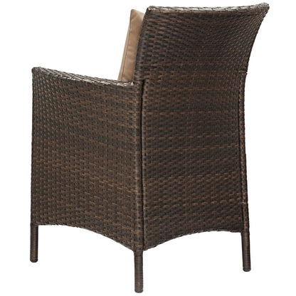 Conduit Outdoor Patio Wicker Rattan Dining Armchair Set of 2, Rattan, Wicker, Brown Brown, 19076