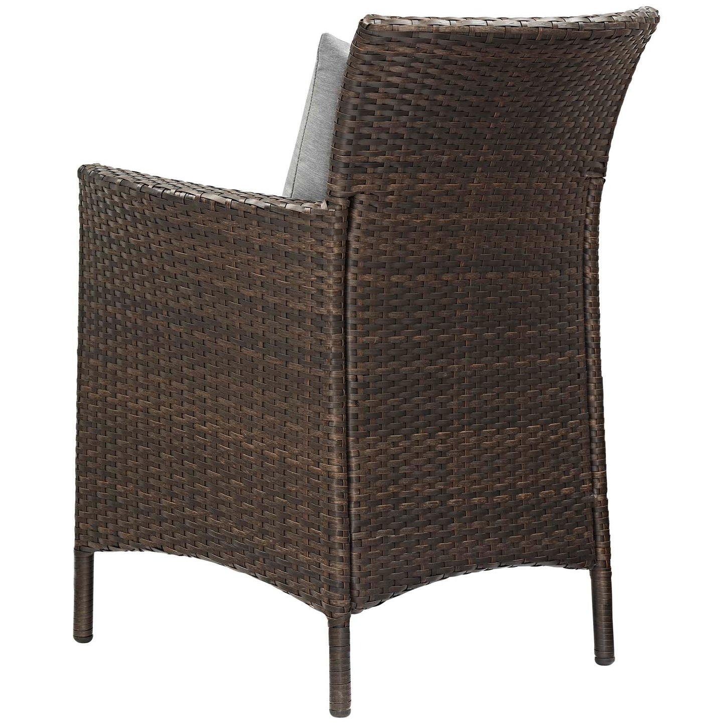 Conduit Outdoor Patio Wicker Rattan Dining Armchair Set of 4, Rattan, Wicker, Brown Grey Gray, 19087