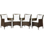 Conduit Outdoor Patio Wicker Rattan Dining Armchair Set of 4, Rattan, Wicker, Brown White, 19093